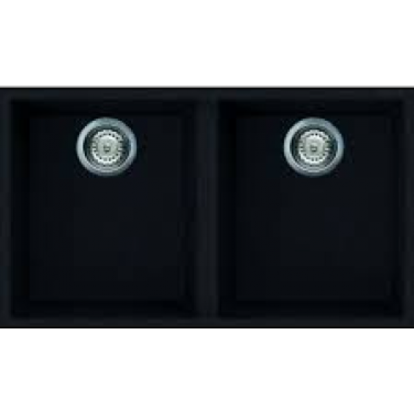 Elleci QUADRA350U 黑色花崗岩廚房台下石盆